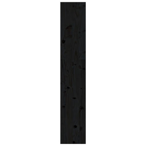 Schwarzes Kiefer Massivholz Bücherregal 80x30x167,4cm