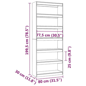 Weißes Bücherregal Raumteiler Kiefer Massivholz