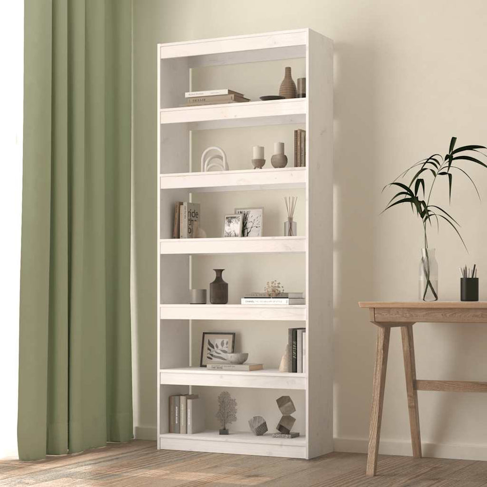 Weißes Bücherregal Raumteiler Kiefer Massivholz