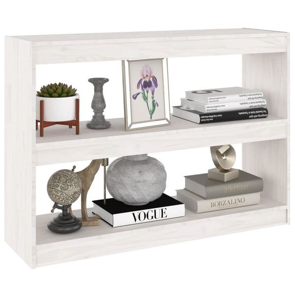 Weißes Kiefer Bücherregal Raumteiler 100x71,5 cm