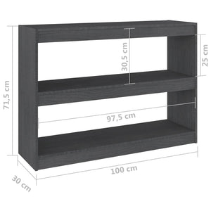 Graues Kiefer Bücherregal 100x71,5 cm