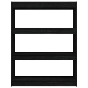 Schwarzes Kiefer Massivholz Bücherregal 100x103 cm