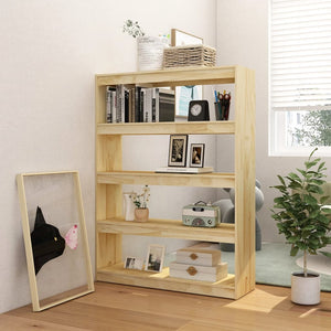 Massivholz Bücherregal Raumteiler 100x135,5 cm