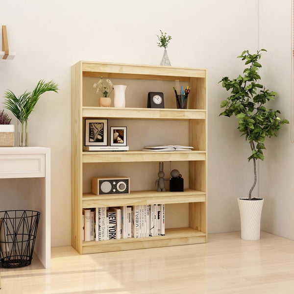 Massivholz Bücherregal Raumteiler 100x135,5 cm
