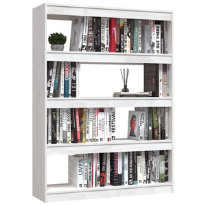 Weißes Kiefer Bücherregal/Raumteiler 100x135.5 cm