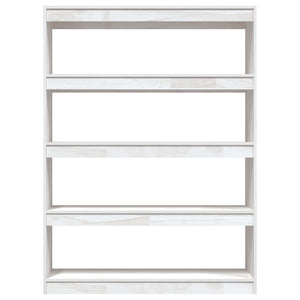 Weißes Kiefer Bücherregal/Raumteiler 100x135.5 cm