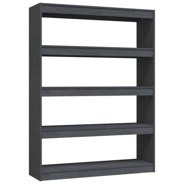 Graues Kiefer Bücherregal / Raumteiler 100x135,5 cm