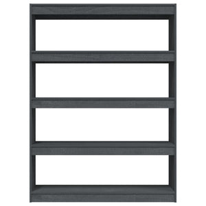 Graues Kiefer Bücherregal / Raumteiler 100x135,5 cm
