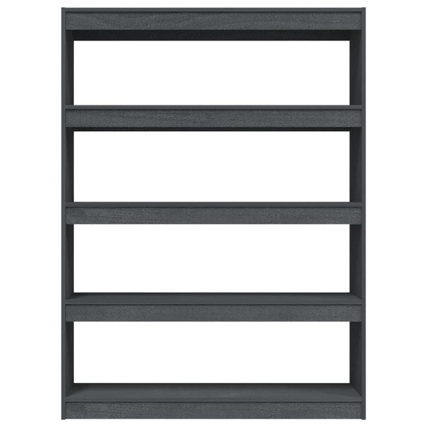 Graues Kiefer Bücherregal / Raumteiler 100x135,5 cm
