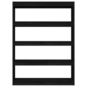 Schwarzes Bücherregal Raumteiler Kiefer Massivholz 100x135,5cm
