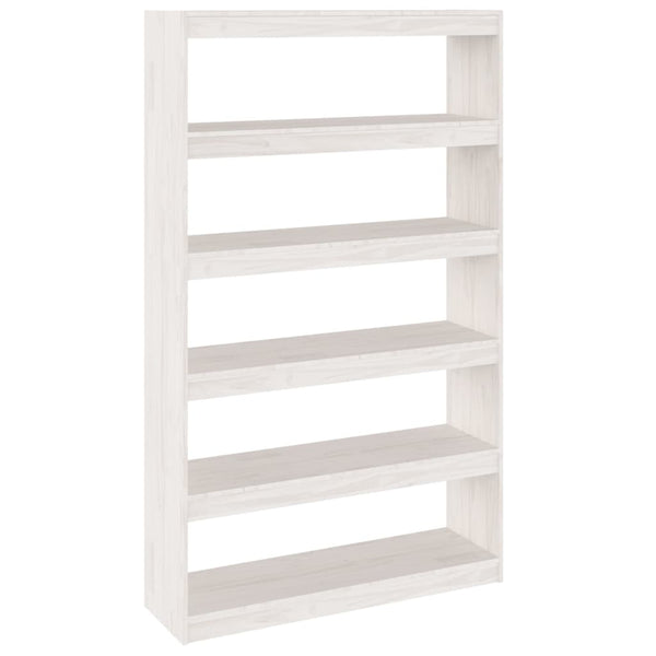 Weißes Bücherregal Raumteiler Kiefer Massivholz 100cm