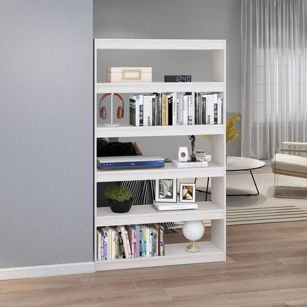 Weißes Bücherregal Raumteiler Kiefer Massivholz 100cm