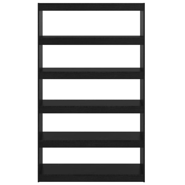 Schwarzes Kiefer Massivholz Bücherregal 100x167,5cm