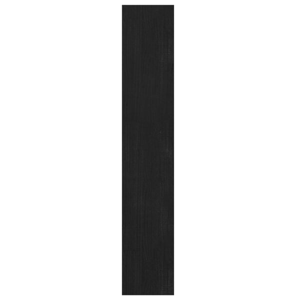 Schwarzes Kiefer Massivholz Bücherregal 100x167,5cm