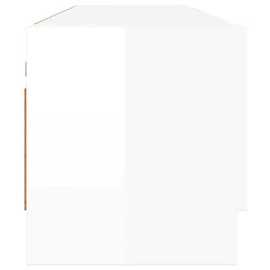 vidaXL Armoire blanc brillant 70x32,5x35 cm Bois d'ingénierie