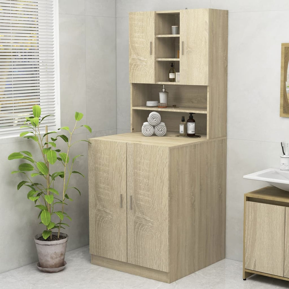 Waschmaschinenschrank Sonoma Eiche 70,5x25,5x90 cm