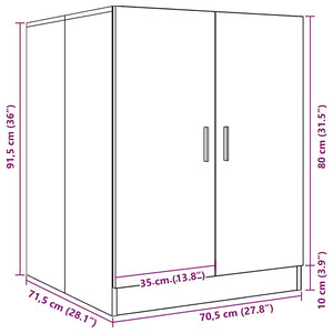 Waschmaschinenschrank Schwarz 71x71,5x91,5 cm