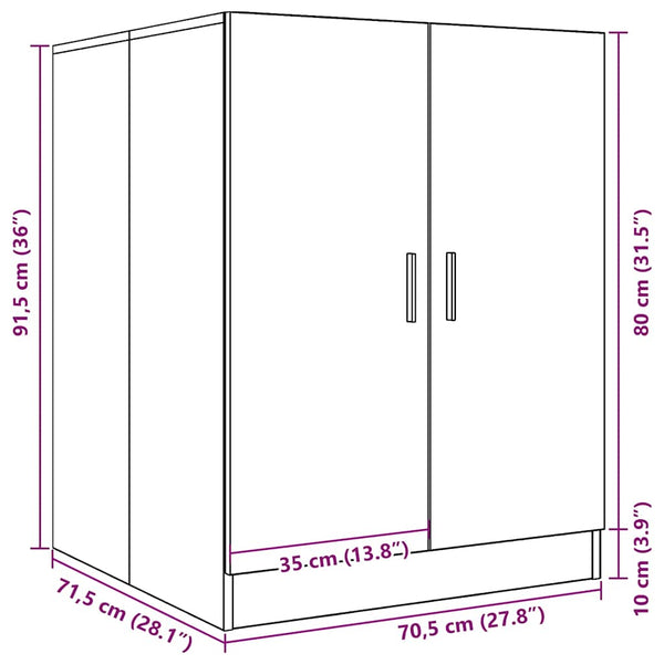 Waschmaschinenschrank Betongrau 71x91,5 cm