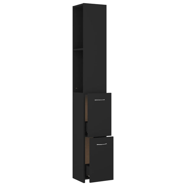 Schwarzer Badschrank 25x26,5x170 cm