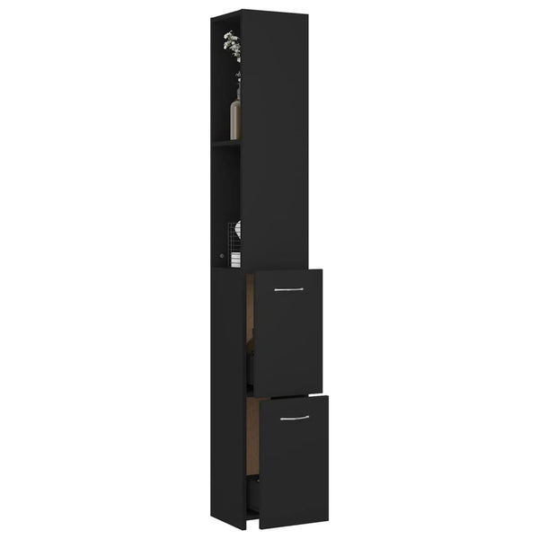 Schwarzer Badschrank 25x26,5x170 cm