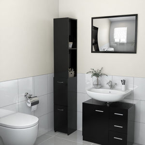 Schwarzer Badschrank 25x26,5x170 cm