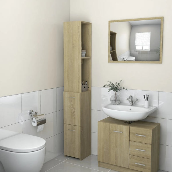 Badschrank Sonoma Eiche 25x26,5x170 cm
