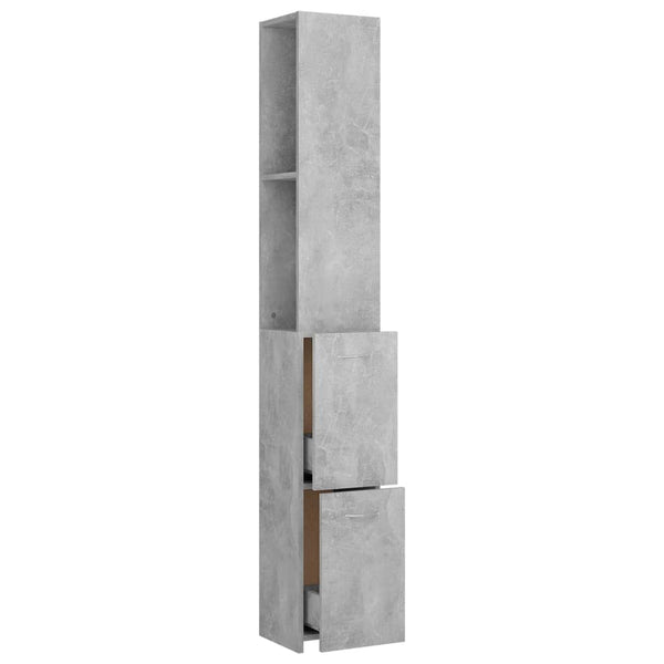Betongrauer Badschrank, 170 cm hoch