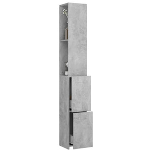 Betongrauer Badschrank, 170 cm hoch