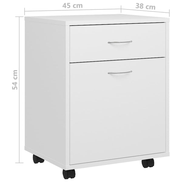 Rollschrank Weiß 45x38x54 cm