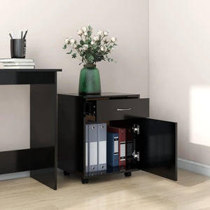 Rollschrank Schwarz 45x38x54 cm