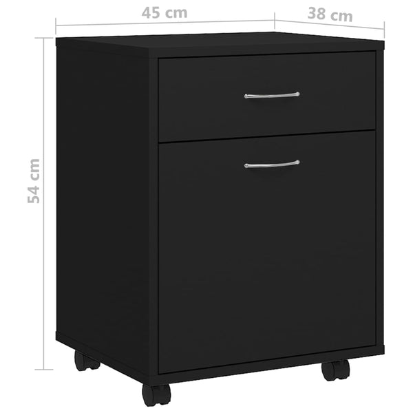 Rollschrank Schwarz 45x38x54 cm