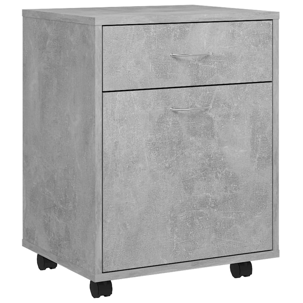 vidaXL Rolling Cabinet Concrete Gray 45x38x54 cm Engineered Wood