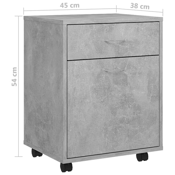 Rollschrank Betongrau 45 cm
