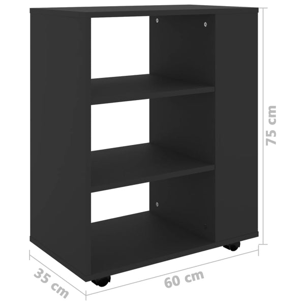 Rollschrank Schwarz 60x35x75 cm