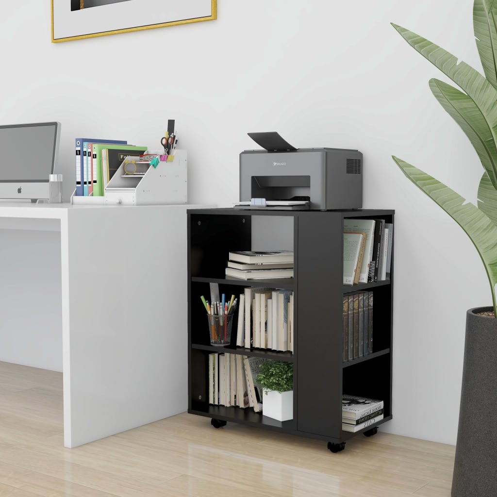 Rollschrank Schwarz 60x35x75 cm