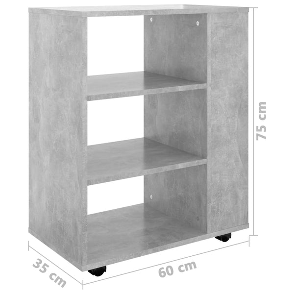 Rollschrank Betongrau 60x75 cm