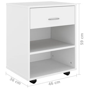 Rollschrank Weiß 46x36x59 cm