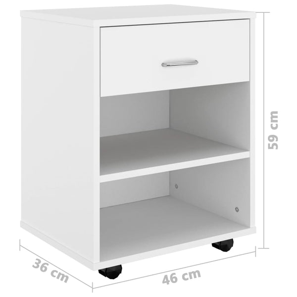 Rollschrank Weiß 46x36x59 cm