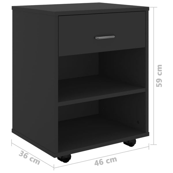 Rollschrank Schwarz 46x36x59 cm