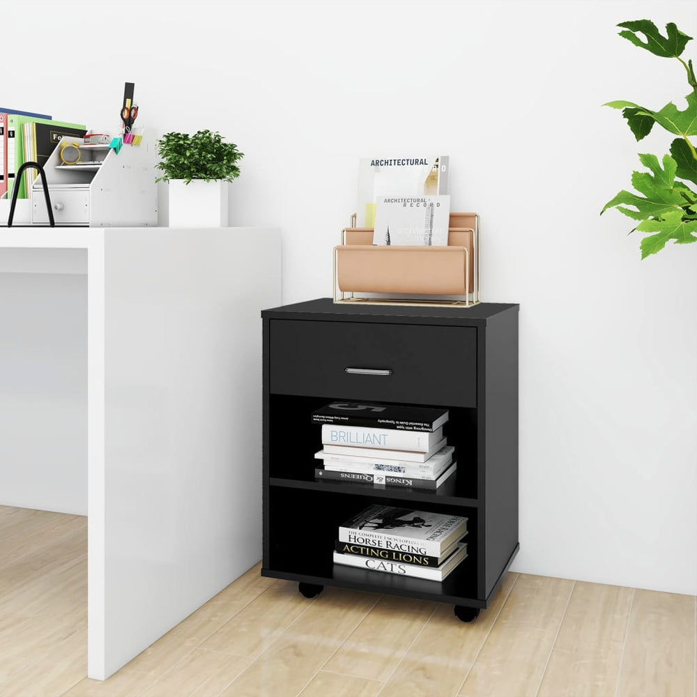 Rollschrank Schwarz 46x36x59 cm