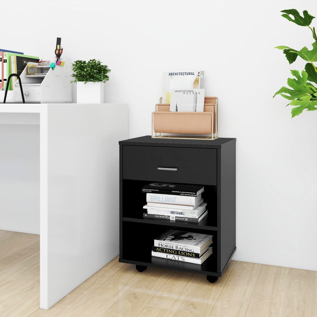 Rollschrank Schwarz 46x36x59 cm