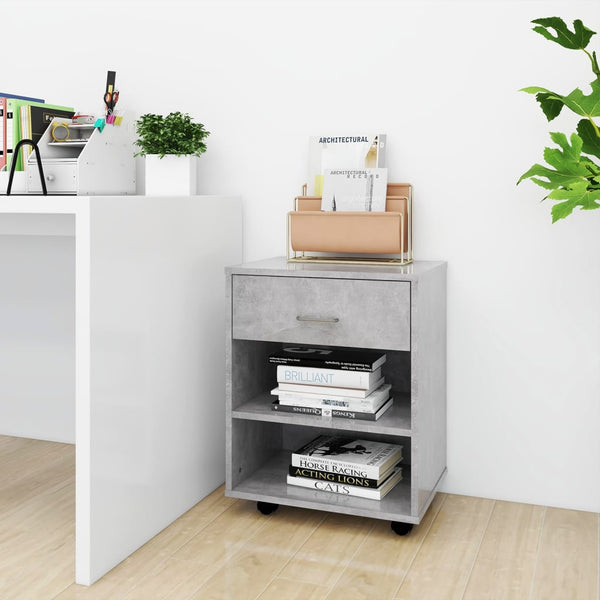 Rollschrank Betongrau 46x36x59 cm