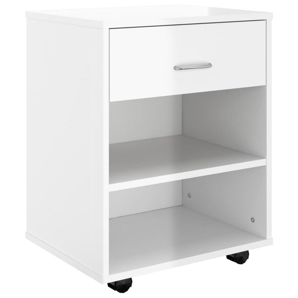 Rollschrank Weiß Hochglanz, 46x36x59 cm