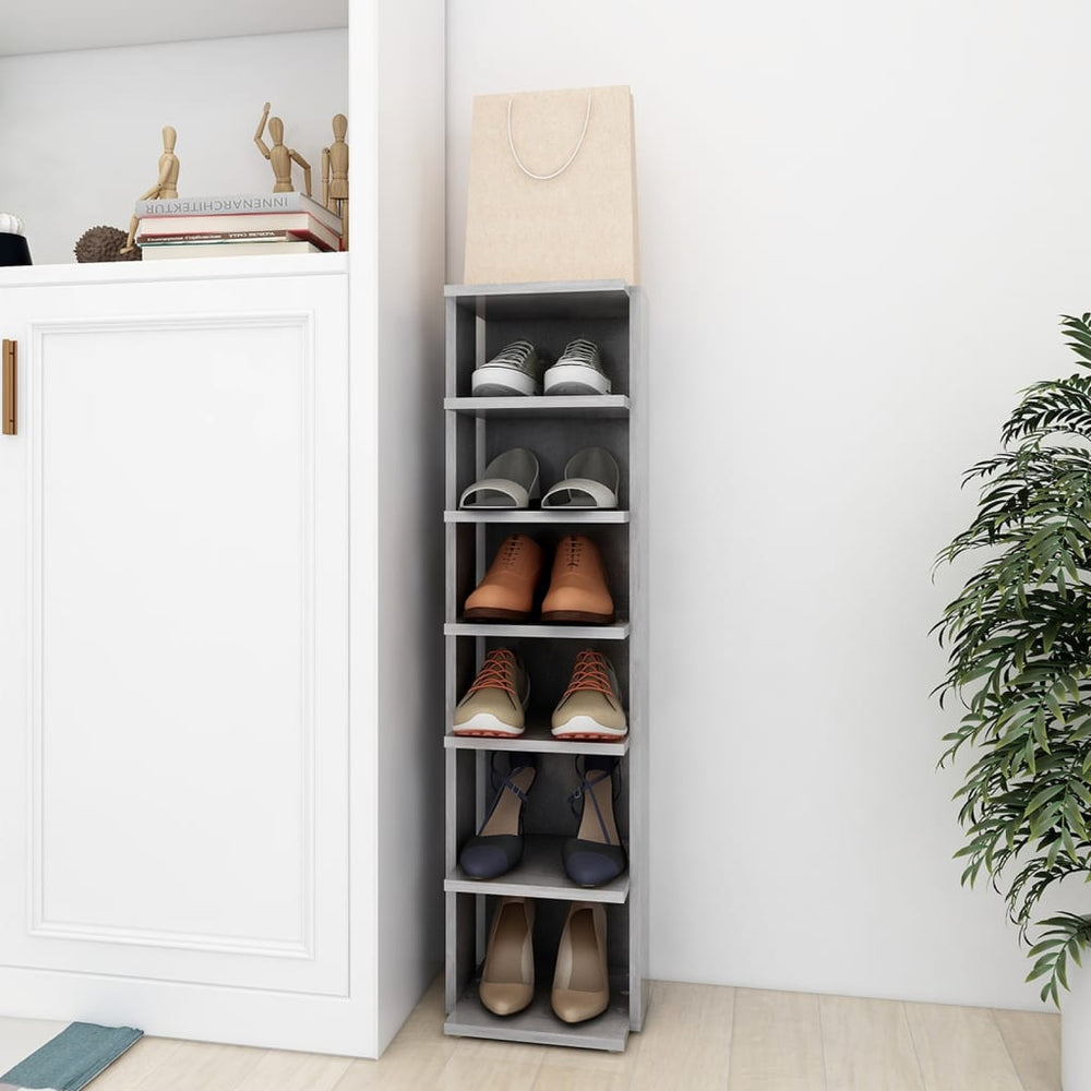 Betongrauer Schuhschrank mit 6 Fächern