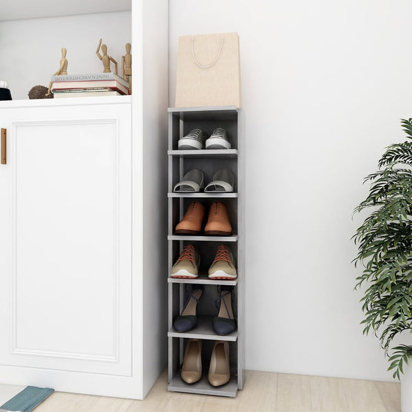Betongrauer Schuhschrank mit 6 Fächern