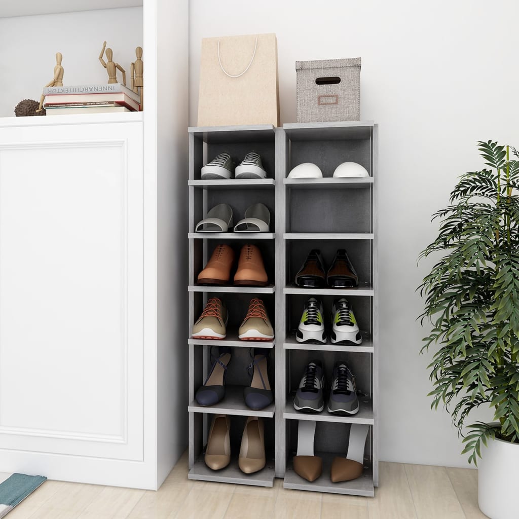 Schuhschränke 2er Set Betongrau