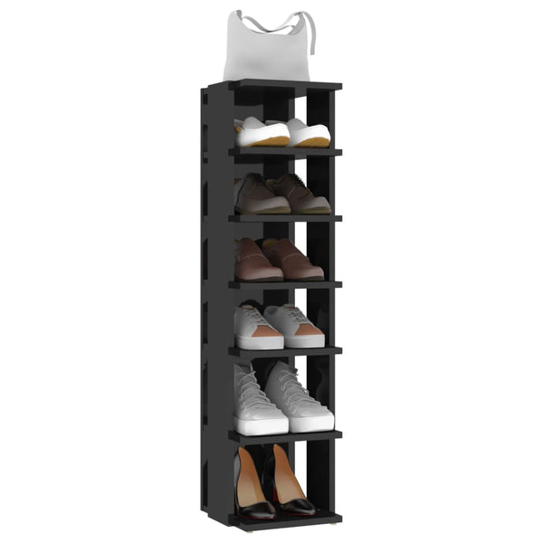 Schuhschrank Set, Hochglanz Schwarz, 2er