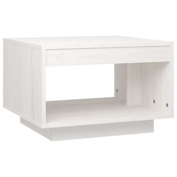 Weißer Couchtisch Kiefer Massivholz 50x50 cm