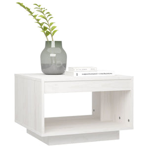 Weißer Couchtisch Kiefer Massivholz 50x50 cm