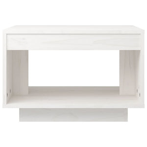 Weißer Couchtisch Kiefer Massivholz 50x50 cm
